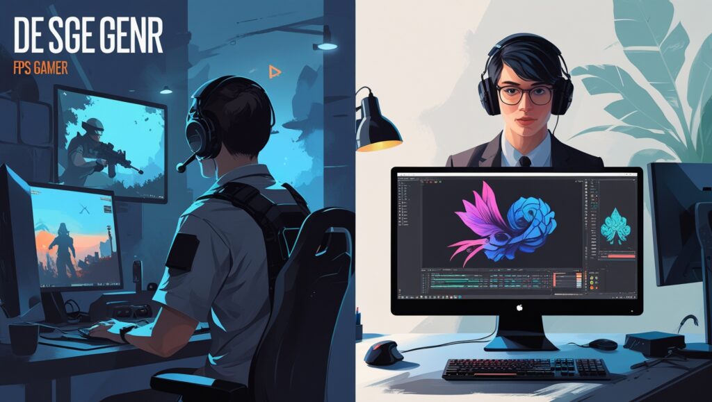 "A sleek PC gaming setup with monitor, keyboard, and mouse. The image subtly answers 'what is polling rate?' by emphasizing hardware synergy for low-latency performance."