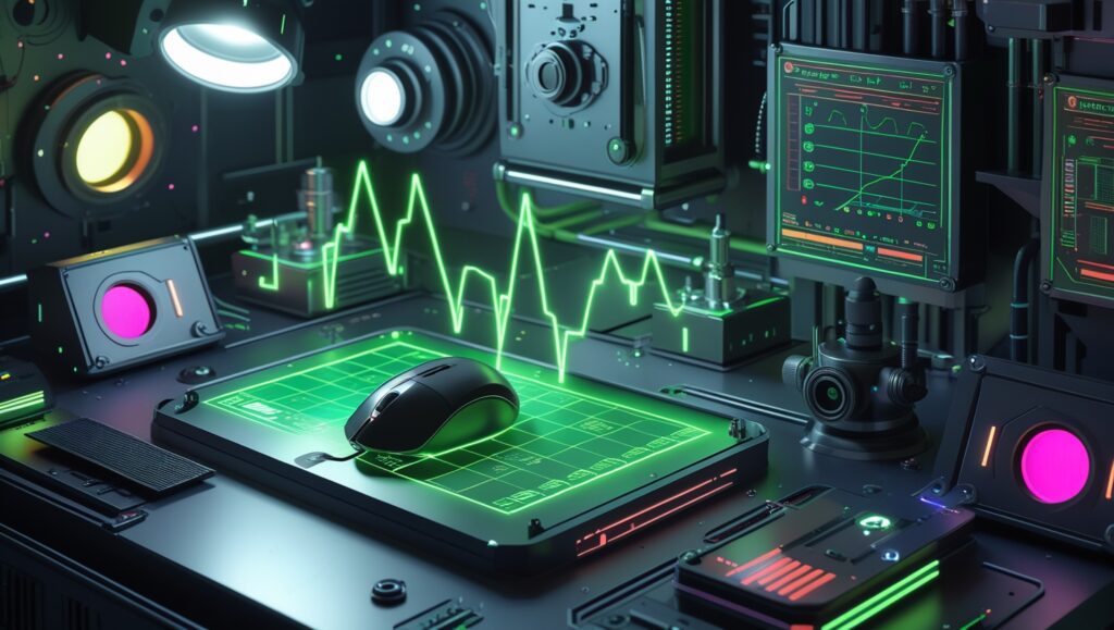 A high-performance gaming mouse with RGB lighting, demonstrating what is polling rate—the frequency (Hz) at which it sends cursor data to your computer for lag-free gaming."