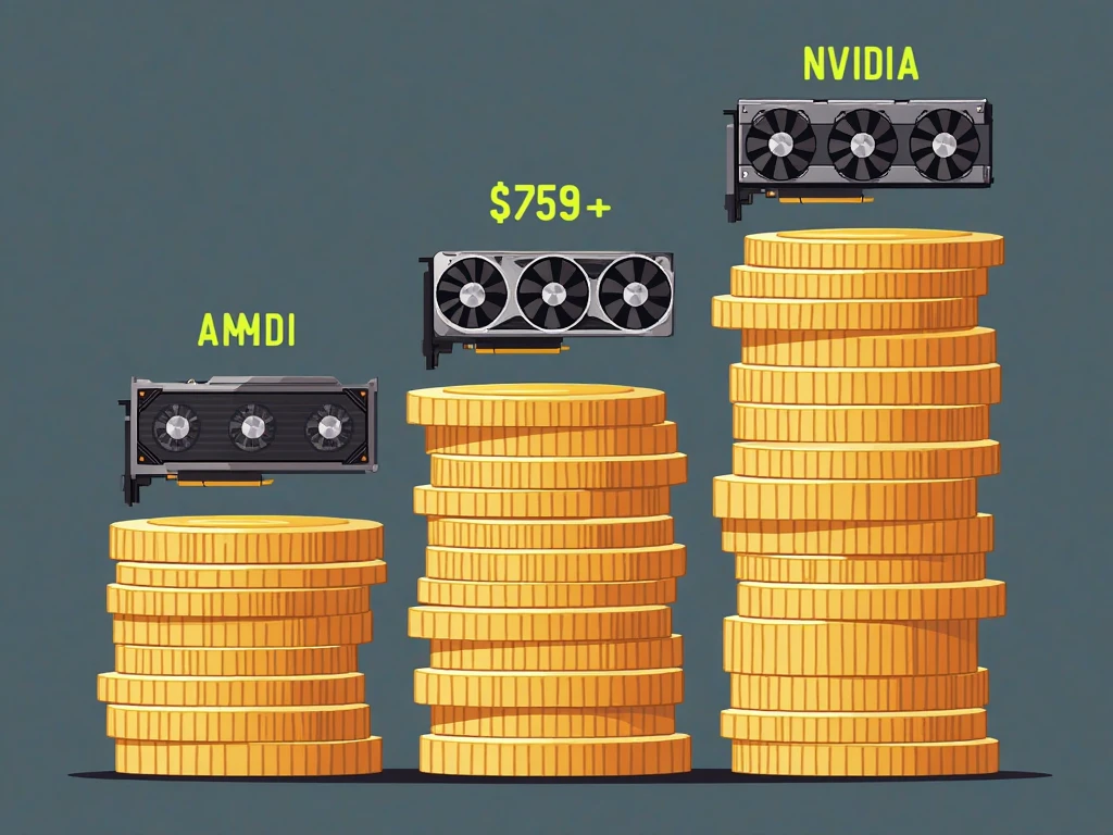 GPU value analysis: NVIDIA premium ($749+), AMD balanced mid-range, Intel budget-friendly – price vs performance